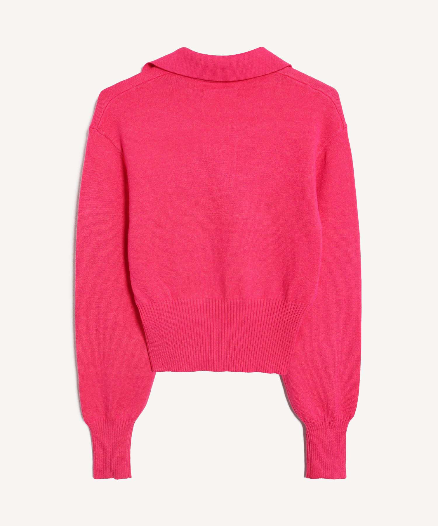 Saco Tipo Polo De Manga Larga, Fucsia, hi-res