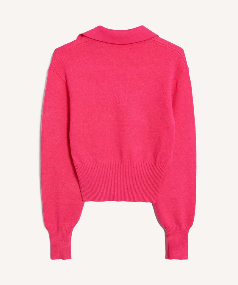 Saco Tipo Polo De Manga Larga, Fucsia, hi-res