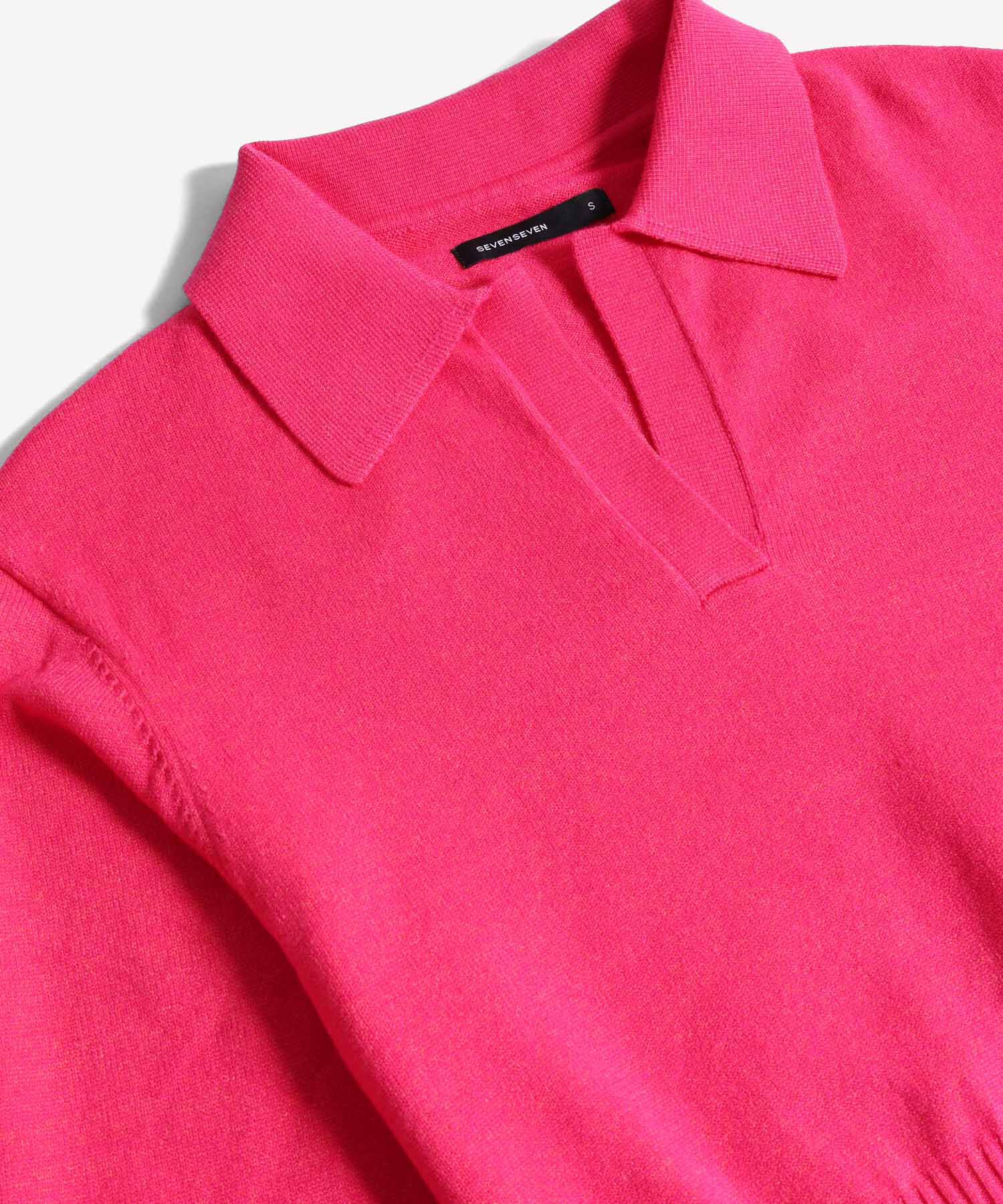 Saco Tipo Polo De Manga Larga, Fucsia, hi-res