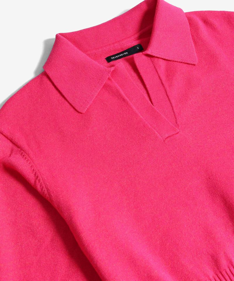 Saco Tipo Polo De Manga Larga, Fucsia, hi-res