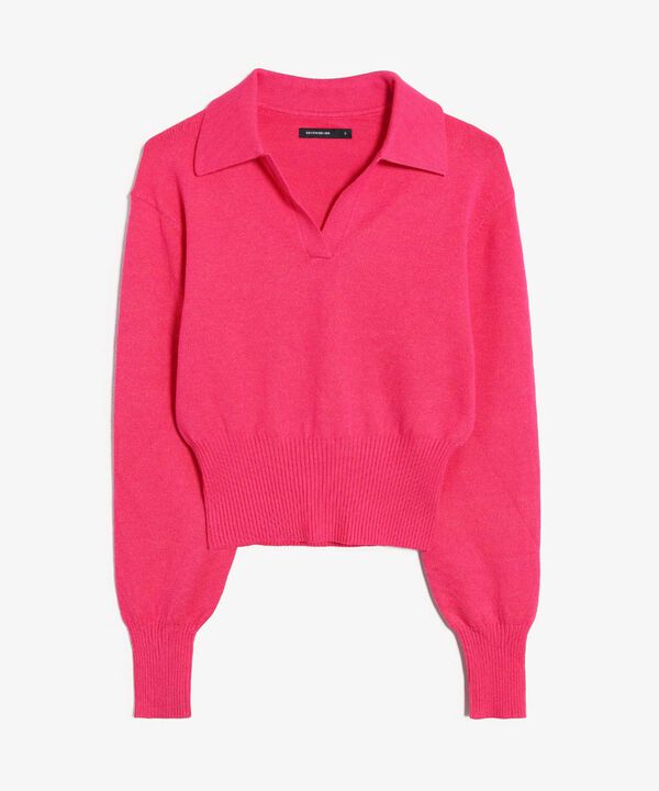 Saco Tipo Polo De Manga Larga, Fucsia, hi-res image number null