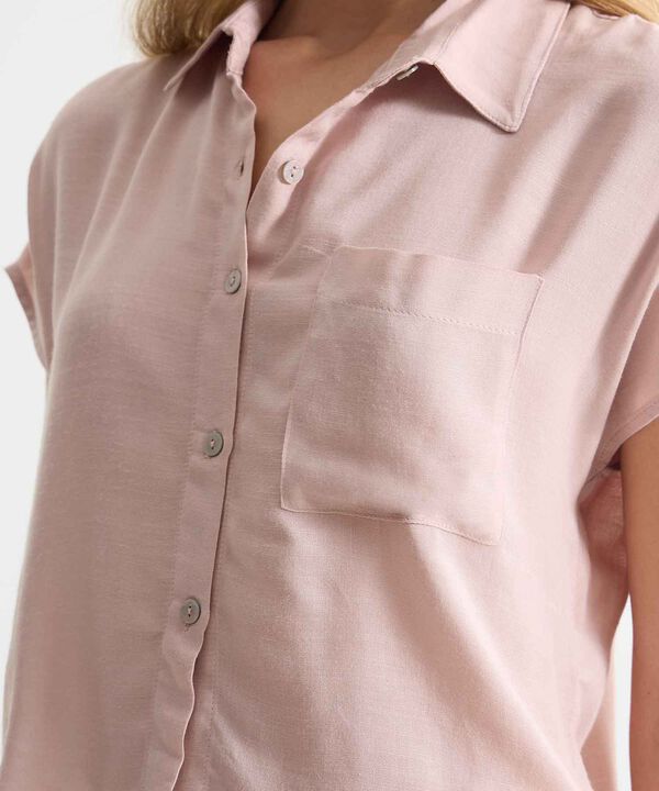 Playera Cropped con Bolsillo, Rosado, hi-res