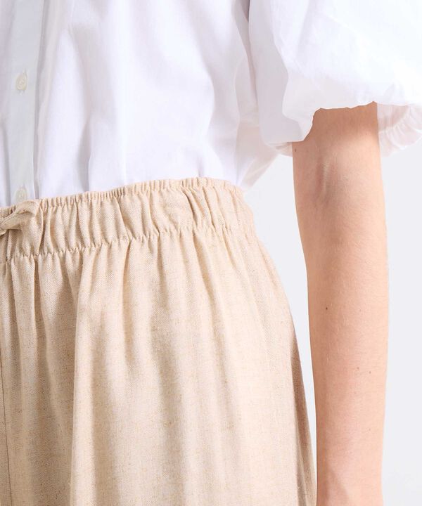 Pantal&oacute;n Fluido con Cord&oacute;n Ajustable, Beige, hi-res